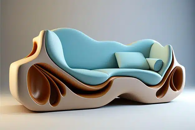 sofa set design in 3D modeling