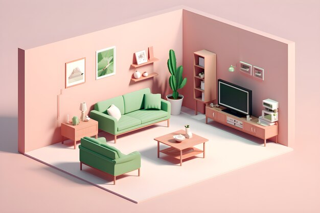 3d rendering furniture Visualization