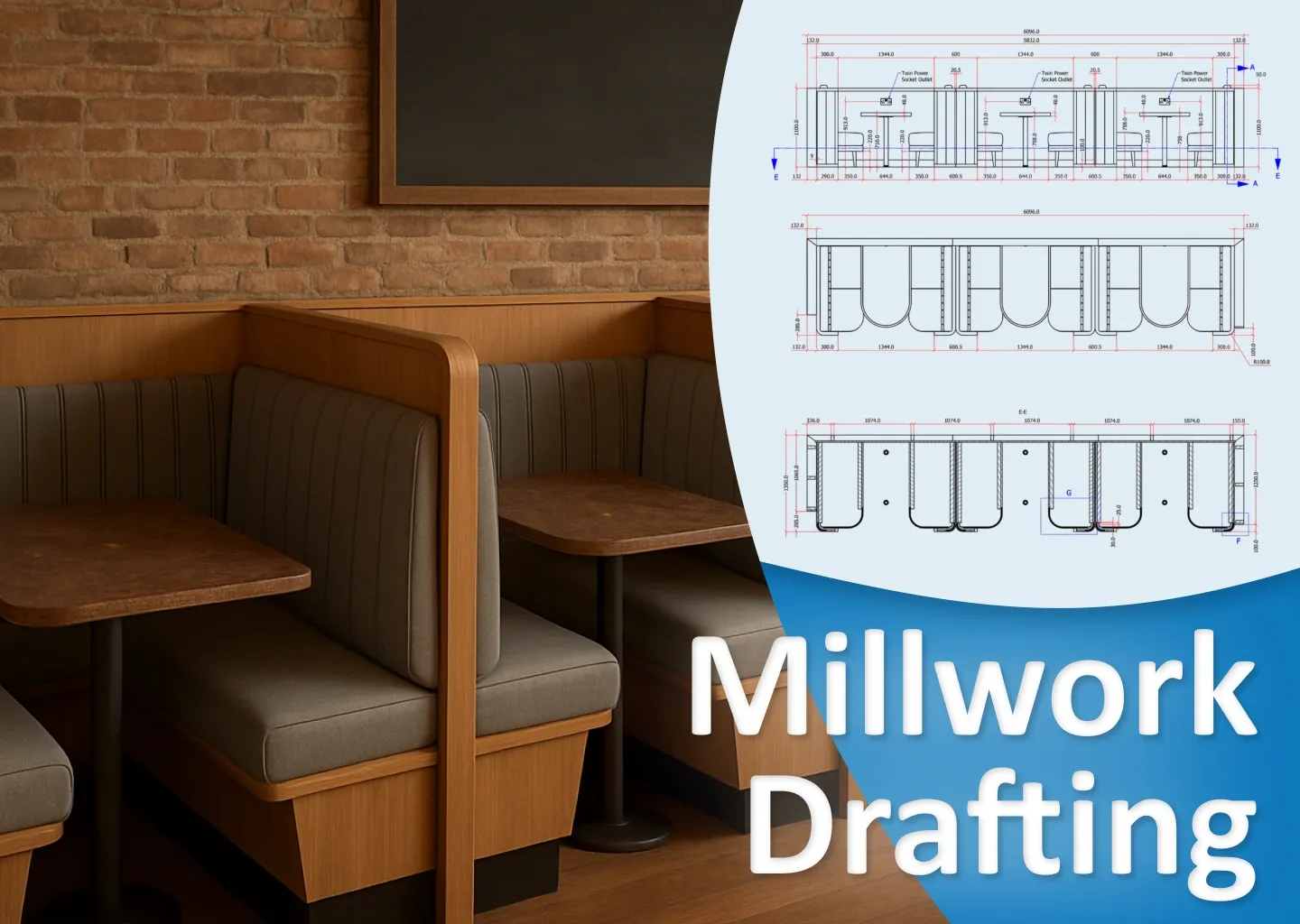 Millwork Drafting in Furniture Designs
