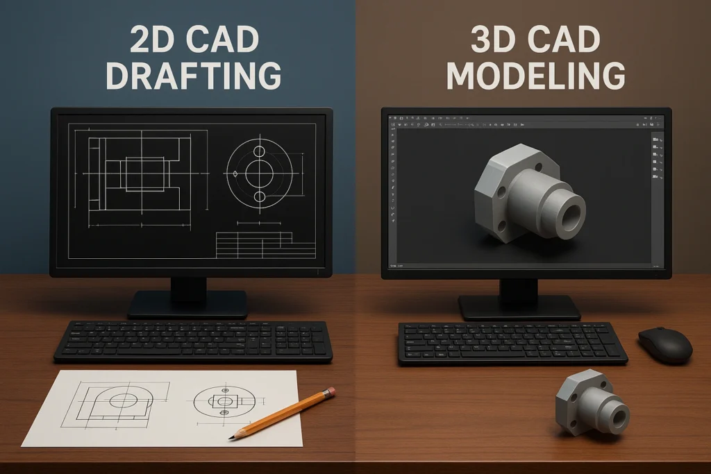 Differences Between 2D CAD Drafting and 3D CAD Modeling