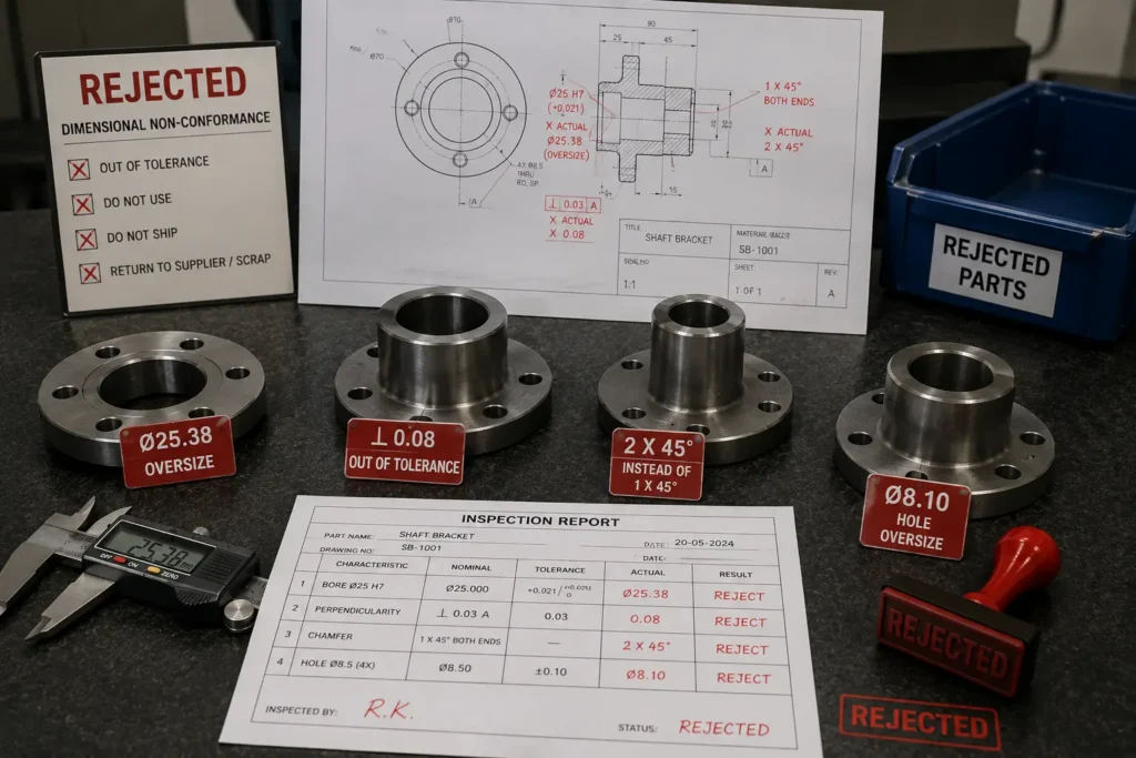 Manufacturing rework caused by inaccurate technical drawing errors